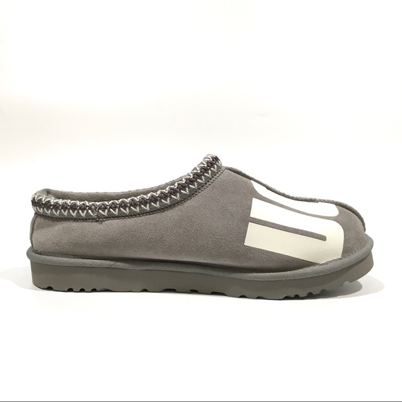 UGG Tasman Chopd Logo Slip on Slippers -Cobble Gray Suede -Men’s US 11 -NEW - Picture 3 of 7